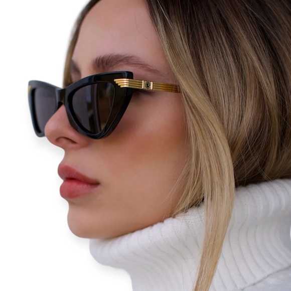 DIFF Black Widow Polarized Sunglasses Black Gold Frame Grey Lens Marvel Avengers - Picture 4 of 15